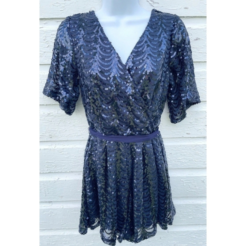 Sequin Shiny Blue Romper